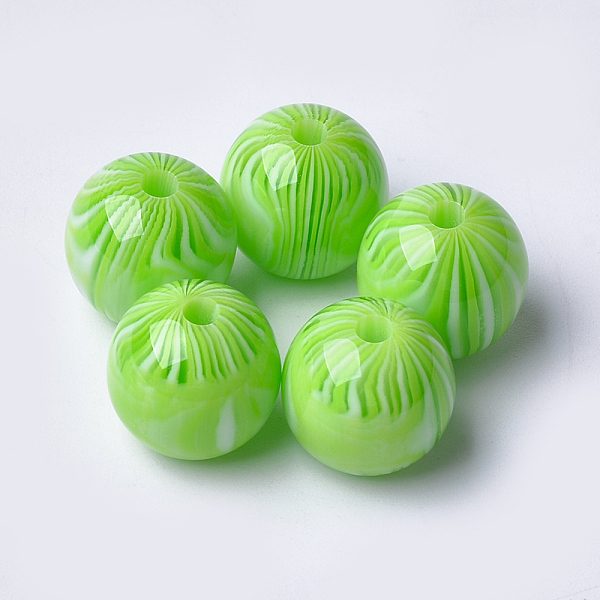 

PandaHall Resin Beads, Round, Lime, 12x11.5mm, Hole: 2.5mm Resin Round Green