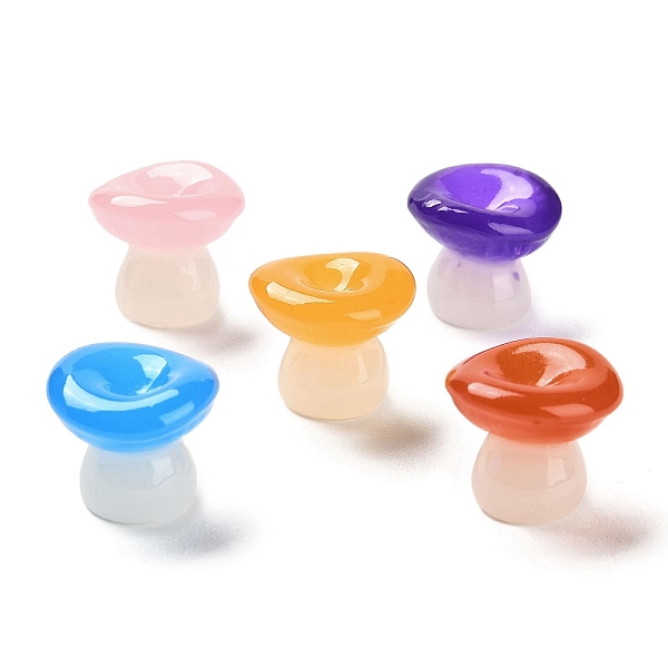 

PandaHall Luminous Resin Mushroom Ornament, Glow in the Dark Mushroom for Desk Decoration, Mixed Color, 13x14~15x14~14.5mm Resin Mushroom..., Multicolor
