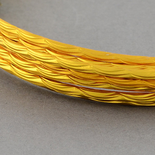 

PandaHall Textured Round Aluminum Wire, Bendable Metal Craft Wire, Wave Pattern, Goldenrod, 12 Gauge, 2mm, 2m/roll(6.5 Feet/roll) Aluminum..., Gold
