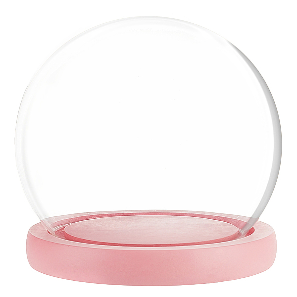 

PandaHall Glass Dome Cover, Decorative Display Case, Cloche Bell Jar Terrarium with Wood Base, Pink, 127x101mm Glass Round Pink