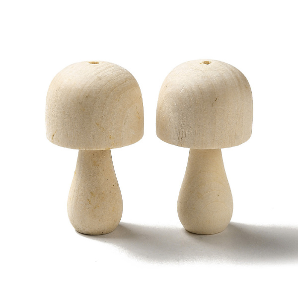 

PandaHall Natural Wood Beads, Undyed, Mushroom Bead, PapayaWhip, 62x34~35x34~35mm, Hole: 3.6mm Wood Mushroom Orange