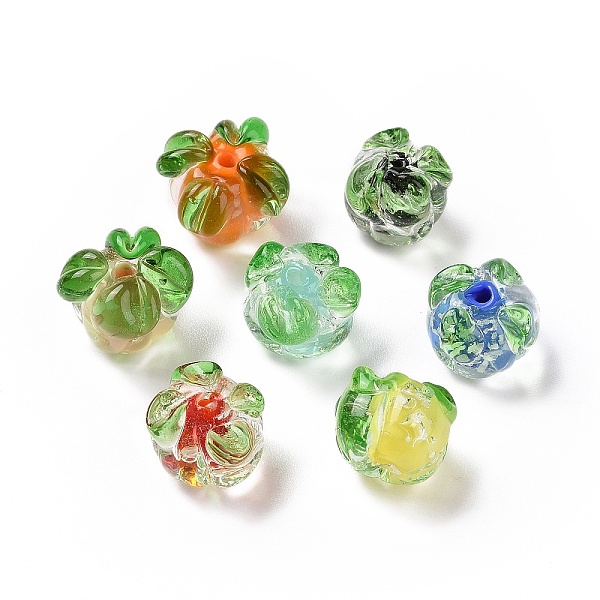 

PandaHall Handmade Lampwork Fruit Beads, Luminous, Glow in the Dark, Persimmon, Mixed Color, 15x12x12mm, Hole: 1.5~1.6mm Lampwork Fruit..., Multicolor
