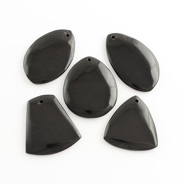 

PandaHall Natural Obsidian Pendants, Dyed, 43~58x35~42x5~7mm, Hole: 2.5mm Obsidian Others