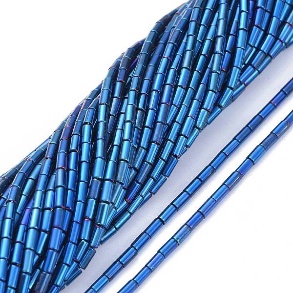 

PandaHall Electroplate Glass Beads Strands, Full Plated, Column, Blue Plated, 4.5~5x2.5mm, Hole: 0.8mm, about 75pcs/Strand, 14.17 inch(36cm)...