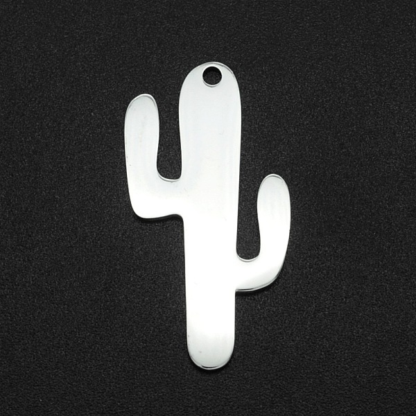 

PandaHall 201 Stainless Steel Pendants, Laser Cut, Cactus, Stainless Steel Color, 30x15x1mm, Hole: 1.6mm 201 Stainless Steel Others