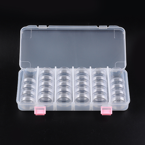 

PandaHall Plastic Bead Storage Containers with Lids and 30PCS Mini Storage Jars, for Jewelry Painting DIY Art Craft Nail Glitter Powder..., Clear