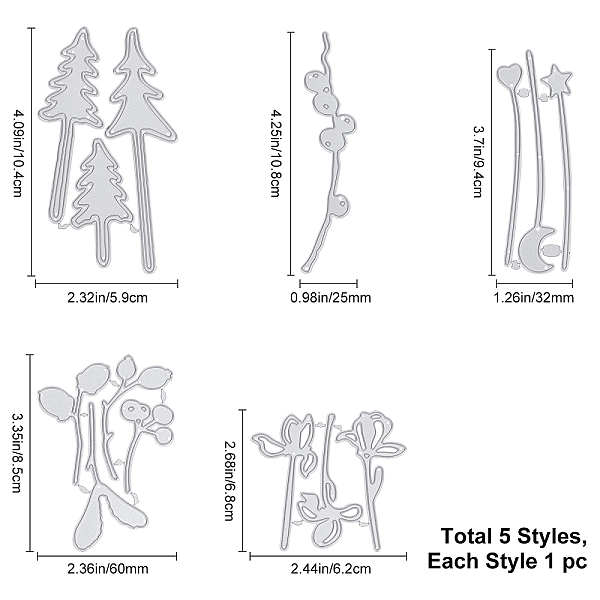 

PandaHall Gorgecraft Plant Carbon Steel Cutting Dies Stencils, for DIY Scrapbooking/Photo Album, Decorative Embossing DIY Paper Card,, Matte...