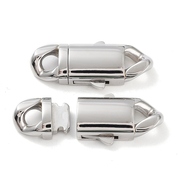 

PandaHall 304 Stainless Steel Bayonet Clasps, Rectangle, Stainless Steel Color, 36x15.5x6.5mm, Hole: 5x5mm 304 Stainless Steel Rectangle