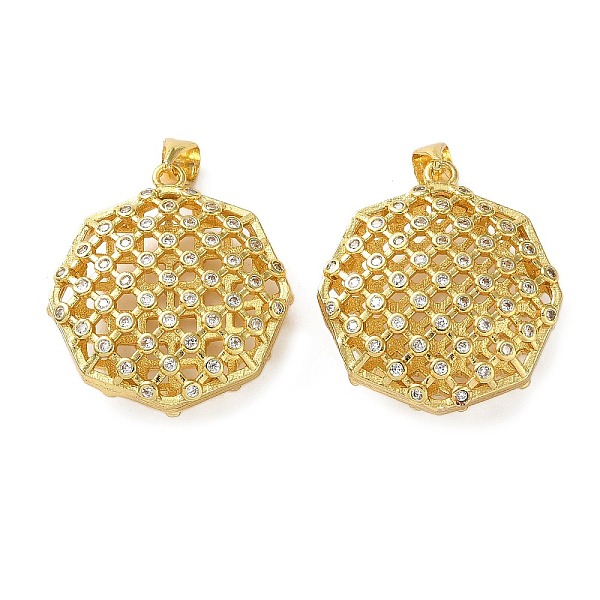 Pendenti in zirconi cubici trasparenti in micro pavè di ottone