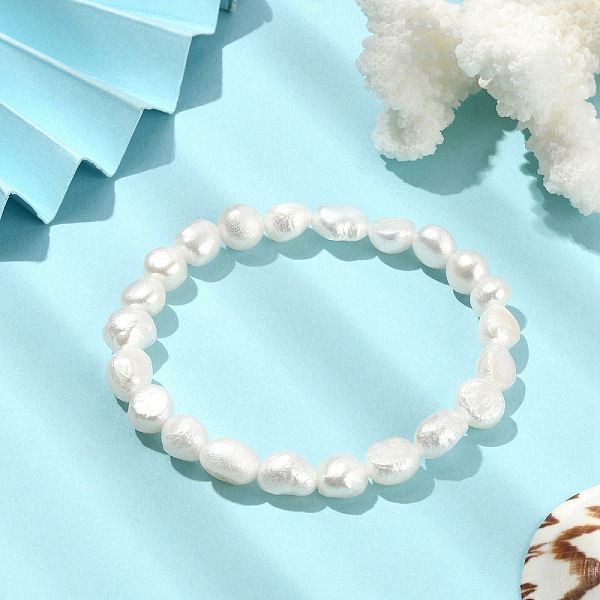 

PandaHall Natural Pearl Beaded Stretch Bracelets, WhiteSmoke, Inner Diameter: 2 inch(5cm) Pearl White