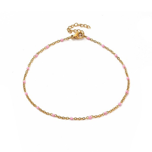 

PandaHall Ion Plating(IP) 304 Stainless Steel Enamel Chain Bracelets for Women, Mixed Color, 9-1/8 inch(23cm) 304 Stainless Steel Multicolor