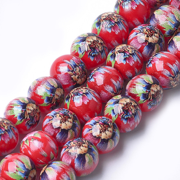 Printed & Spray Painted Glass Beads