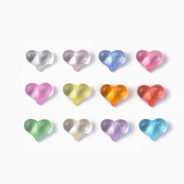 

PandaHall Transparent Acrylic Beads, Heart, Mixed Color, 17.5x22x10mm, Hole: 1.4mm, about 260pcs/500g Acrylic Heart Multicolor