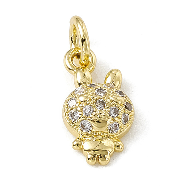 

PandaHall Brass Micro Pave Cubic Zirconia Charms, with Jump Rings, Rabbit Charm, Real 18K Gold Plated, 11x6.5x3mm, Hole: 2.7mm Brass+Cubic..., Clear