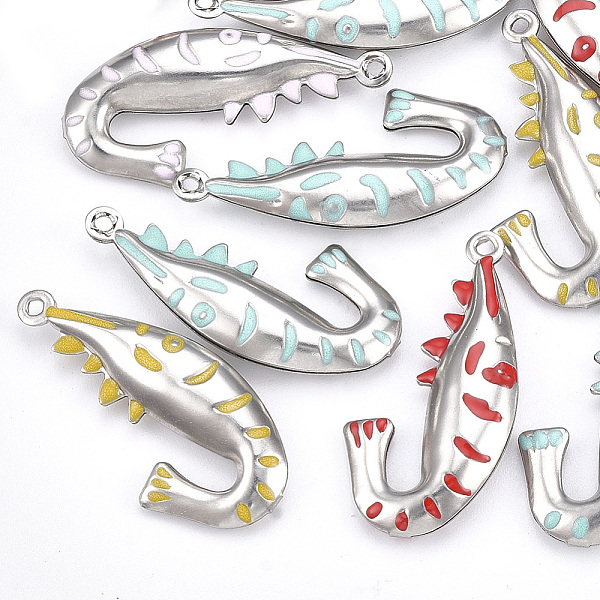 

PandaHall 304 Stainless Steel Pendants, with Enamel, Fish, Mixed Color, Stainless Steel Color, 27.5x13.5x4mm, Hole: 1mm Stainless..., Multicolor