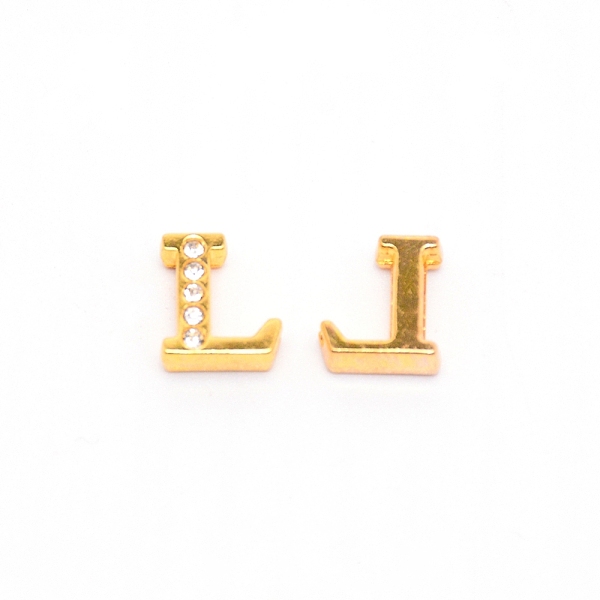 

PandaHall Alloy Slide Charms, with Crystal Rhinestone and Initial Letter A~Z, Letter.L, L: 11.5x10x4mm, Hole: 1.5x8mm Alloy+Rhinestone...
