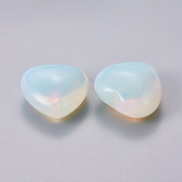 

PandaHall Synthetic Opalite Beads, Heart, No Hole/Undrilled, 24.5x25x14mm Opalite Heart