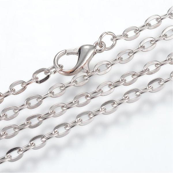 

PandaHall Iron Cable Chains Necklace Making, with Lobster Clasps, Unwelded, Platinum, 27.5 inch(70cm) Iron