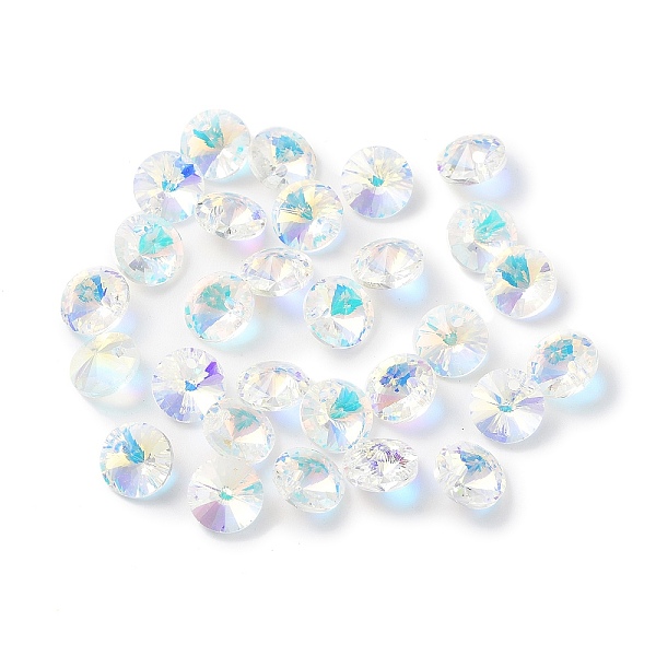 

PandaHall Electroplate Transparent Glass Beads, Half Rainbown Plated, Faceted Bicone, Clear, 8x4mm, Hole: 0.8mm Glass Bicone Clear