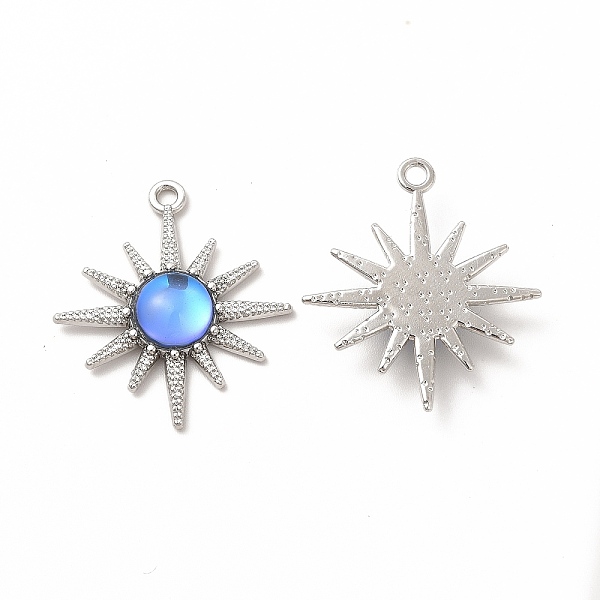 

PandaHall Rack Plating Alloy Pendants, Sun Charms, with Resin, Platinum, Cadmium Free & Nickel Free & Lead Free, Cornflower Blue, 28x25x5mm...