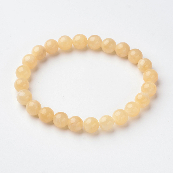 Natural Jade Round Bead Stretch Bracelets