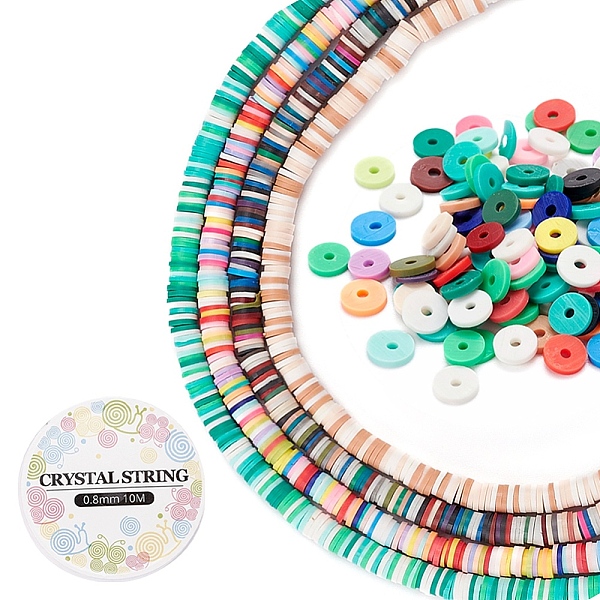 

PandaHall DIY Jewelry Making Kit, Including Handmade Polymer Clay Beads Strands, Elastic Crystal Thread, Mixed Color, 360~400pcs/strand..., Multicolor