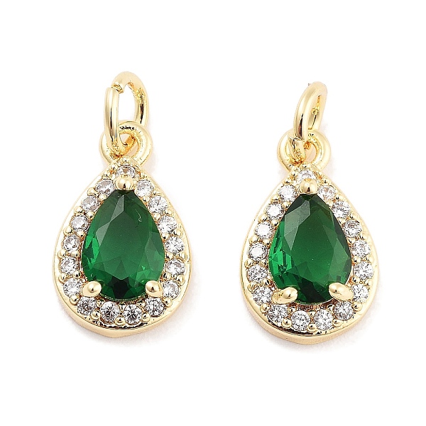 

PandaHall Brass with Cubic Zirconia Pendants, with Jump Ring, Teardrop, Green, Real 18K Gold Plated, 13.5x8.5x4mm, Hole: 3.4mm Brass+Cubic...