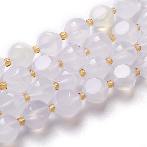 

PandaHall Natural White Chalcedony Beads Strand, White Agate, with Seed Beads, Six Sided Celestial Dice, 9.5~10x9.5~10x9.5~10mm, Hole: 0.5mm...