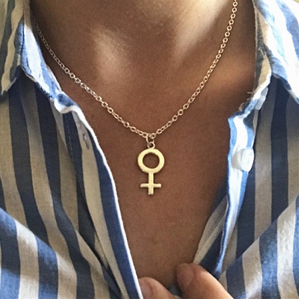 

PandaHall 316L Surgical Stainless Steel Pendant Necklaces for Women, Woman Sign, Golden, 16.54 inch(42cm) 316L Surgical Stainless Steel