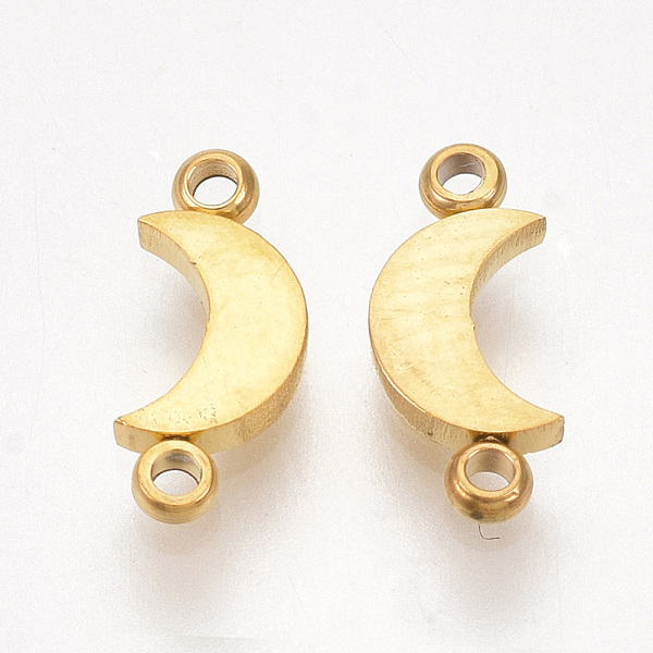 

PandaHall Ion Plating(IP) 304 Stainless Steel Links connectors, Moon, Golden, 9.5x4x1mm, Hole: 1mm 304 Stainless Steel Moon