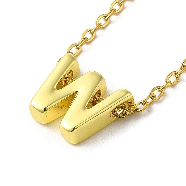 

PandaHall Brass Pendant Necklaes, Stainless Steel Necklaces, Letter W, Golden, 15.28 inch(38.8cm) Brass Letter W