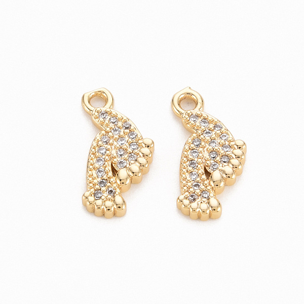 

PandaHall Brass Micro Pave Clear Cubic Zirconia Charms, Nickel Free, Feet Shape, Real 18K Gold Plated, 14~15x7x2mm, Hole: 1.4mm Brass+Cubic...