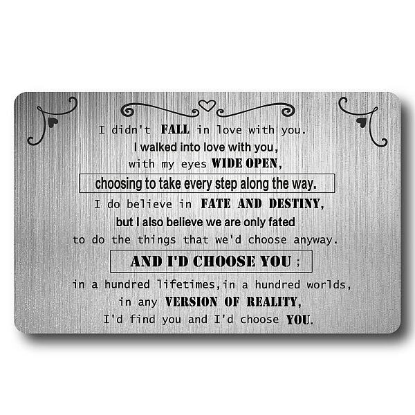 

PandaHall Rectangle 201 Stainless Steel Custom Thermal Transfer Wallet Card, Word, 550x850x0.7mm Stainless Steel Word