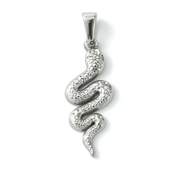 

PandaHall 304 Stainless Steel Pendants, Snake Charms, Stainless Steel Color, 33x13x2mm, Hole: 7x3.5mm 304 Stainless Steel Snake