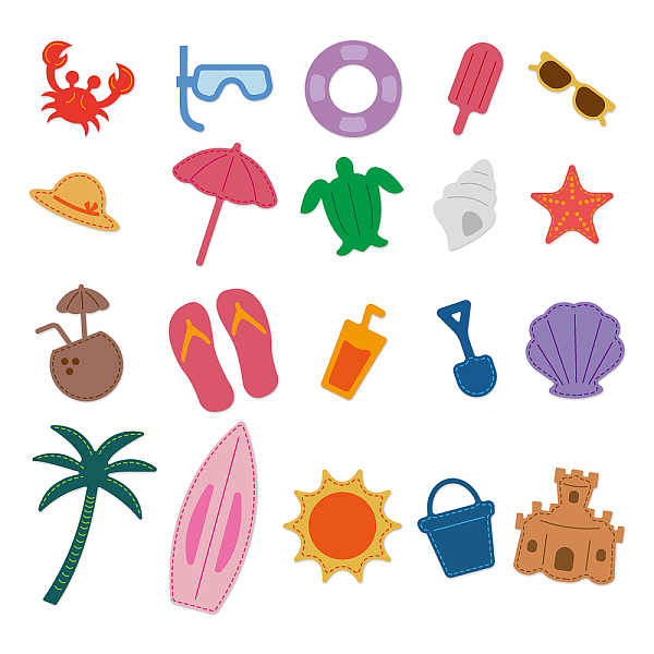 

PandaHall GLOBLELAND 20Pcs Beach Holidays Cutting Dies Metal Ocean Beach Vacation Die Cut Embossing Stencils Template for Paper Card Making...