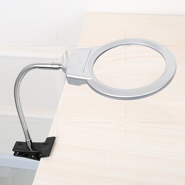 

PandaHall ABS Plastic Magnifier, with Metal Findings, Acrylic Optical Lens, LED Lamp, Stainless Steel Color, Magnification: 2.5X, Lens...