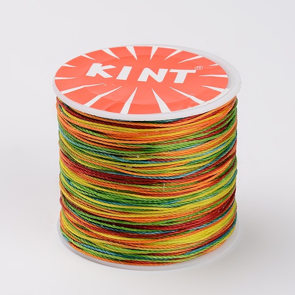 

PandaHall Round Waxed Polyester Cords, Twisted Cord, Colorful, 0.5mm, about 115.92 yards(106m)/roll Waxed Polyester Cord Round
