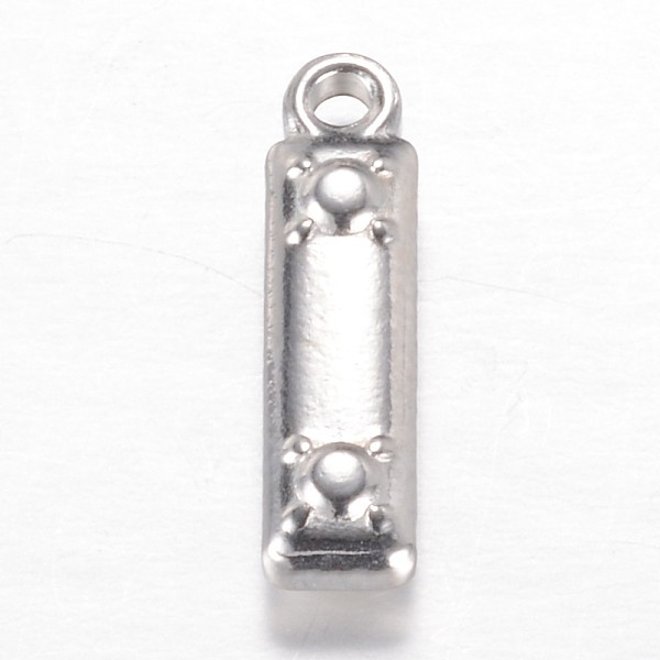 

PandaHall 201 Stainless Steel Charms, Letter I, Stainless Steel Color, 15.2x4x3.2mm, Hole: 1.2mm 201 Stainless Steel Letter I