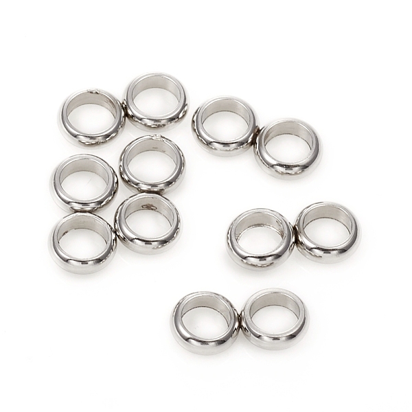 

PandaHall 201 Stainless Steel Spacer Bars, Double Ring, Stainless Steel Color, 9x4.5x1.5mm, Hole: 3mm 201 Stainless Steel Ring