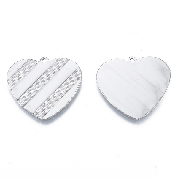 

PandaHall 304 Stainless Steel Pendants, Heart, Stainless Steel Color, 24.5x27x1mm, Hole: 1.6mm 304 Stainless Steel Heart