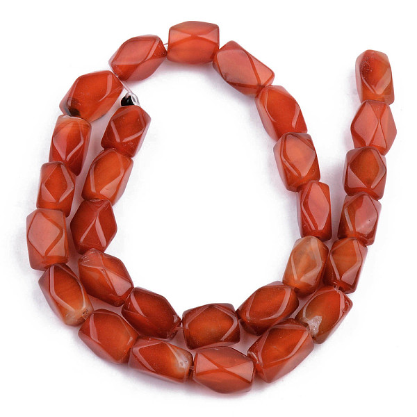 

PandaHall Natural Carnelian Beads Strands, Dyed, Faceted Rectangle, 11.5~13.5x7~10x5~9mm, Hole: 2.5mm, about 29~30pcs/strand, 14.57 inch...