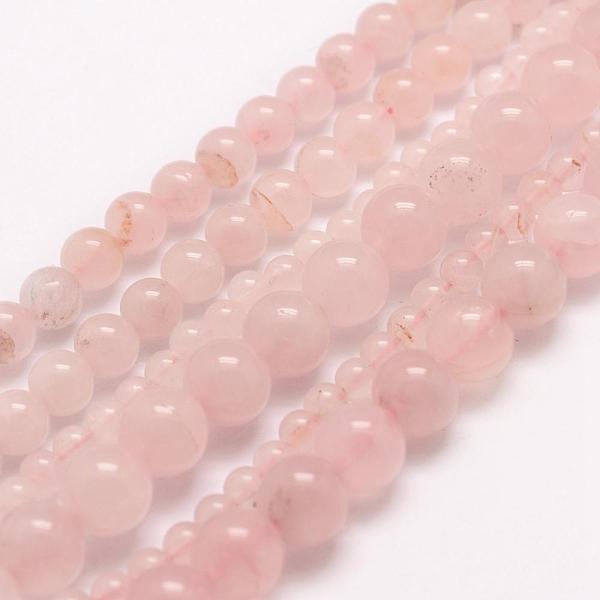 

PandaHall Natural Rose Quartz Beads Strands, Round, 8~8.5mm, Hole: 1mm, about 48pcs/strand, 15.75 inch(40cm) Rose Quartz Round