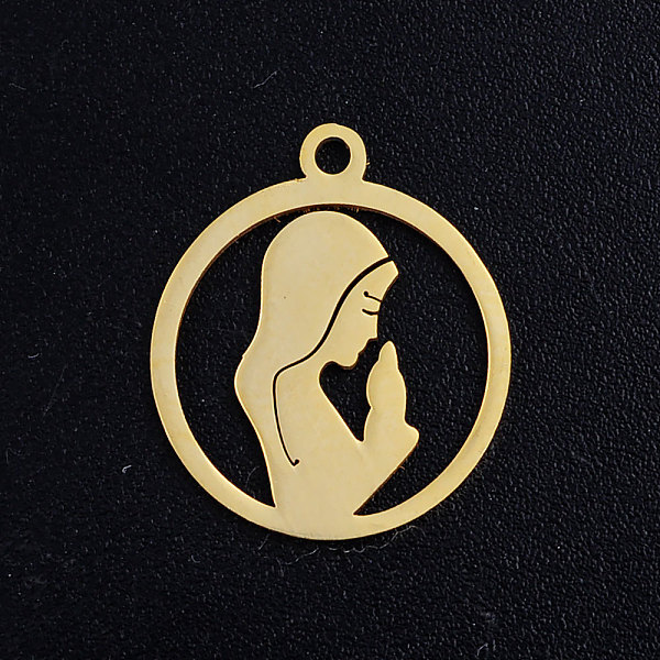 

PandaHall 201 Stainless Steel Pendants, Virgin Mary, Golden, 17.5x15x1mm, Hole: 1.5mm 201 Stainless Steel Human