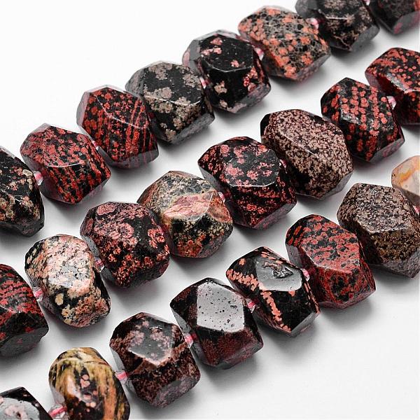 

PandaHall Natural Snowflake Obsidian Bead Strands, Nuggets, 15~25x13~17mm, Hole: 2.5mm, about 26pcs/strand, 16 inch Snowflake Obsidian...