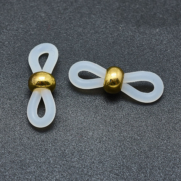 

PandaHall Eco-Friendly Eyeglass Holders, Glasses Rubber Loop Ends, with Brass Findings, Clear, Golden, 20x6mm, Hole: 2.5x5mm Brass Clear