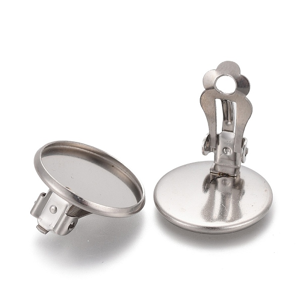 

PandaHall 304 Stainless Steel Clip-on Earring Setting, Flat Round, Stainless Steel Color, Tray: 10mm, 16.5x12x8mm 304 Stainless Steel