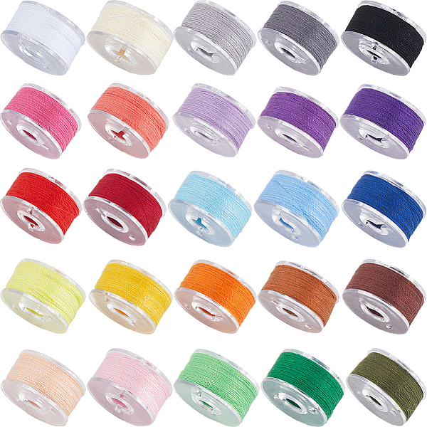 

PandaHall SUNNYCLUE 1 Box 25 Colors Sewing Thread bobbins Sewing Threads Bobbin with Clear Box Small Rolls Hand Stitching Quilting Threaded..., Multicolor