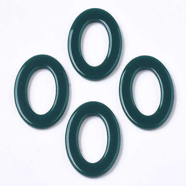 

PandaHall Cellulose Acetate(Resin) Linking Rings, Oval, Dark Green, 23x16x2mm, Inner Diameter: 15x8mm Resin Oval Green