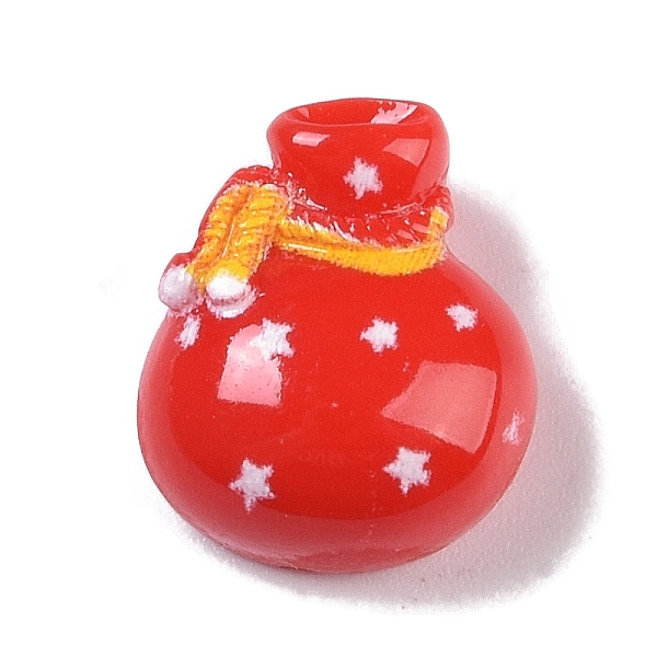 

PandaHall Opaque Christmas Theme Resin Cabochons, Bag, 13.5x11.5x6.5mm Resin Bag Red