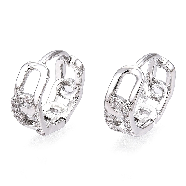 Boucles d'oreilles créoles en laiton zircon cubique micro pavé